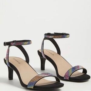 Torrid Black Heels with Multicolor Straps